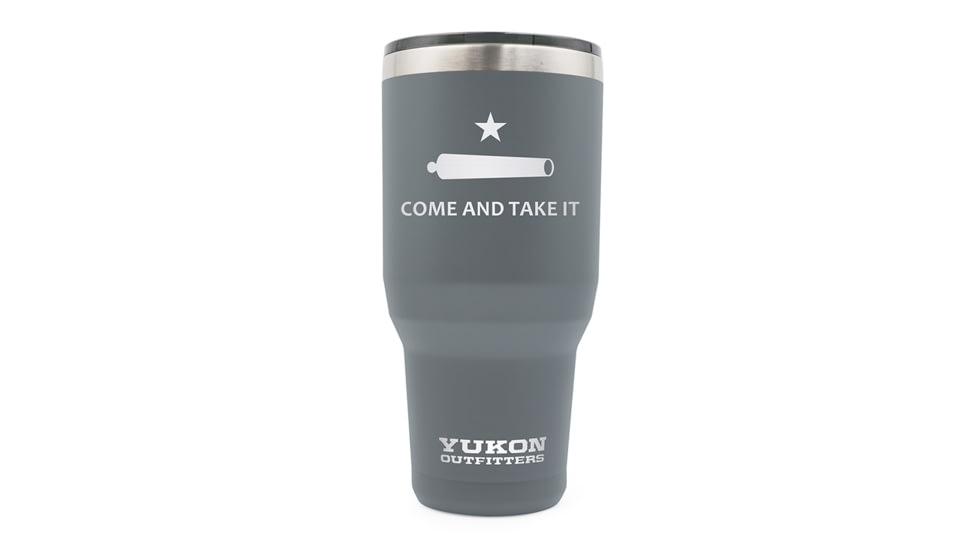 Yukon Outfitters 40oz Tumbler, Charcoal with Come and Take It engraving, YO40CHARCTI