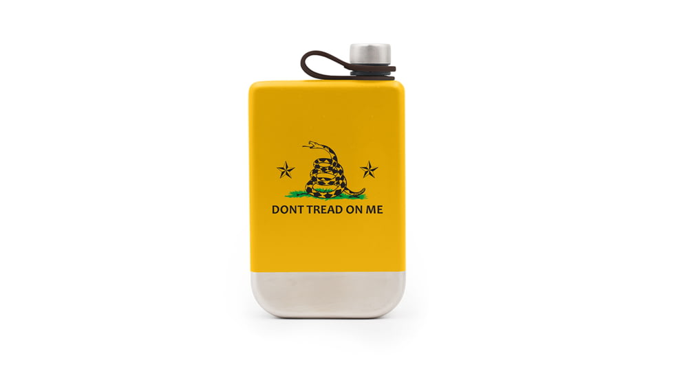 Yukon Outfitters 9oz Highline Flask, Gold with Dont Tread on Me print, YF09DTMG