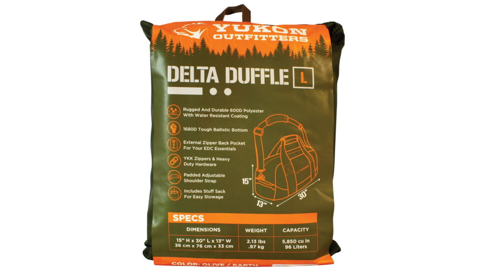 Yukon Outfitters Delta Duffle, Large, Olive / Earth, YDD103GE
