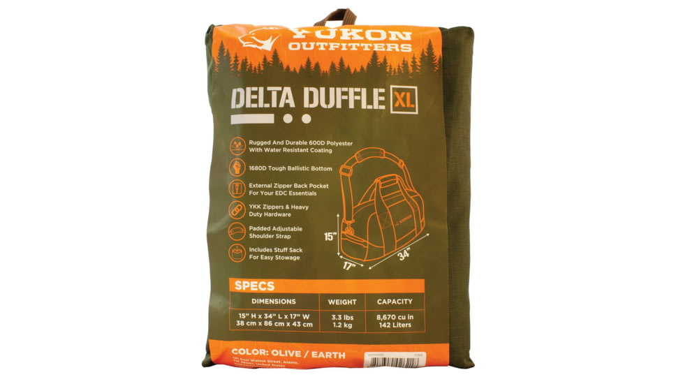 Yukon Outfitters Delta Duffle, XLarge, Olive / Earth, YDD104GE