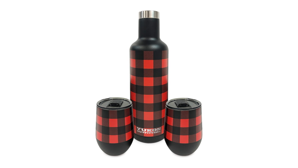 Yukon Outfitters Freedom 3PC Wine Set, Buffalo Plaid, MG3PCWGSB