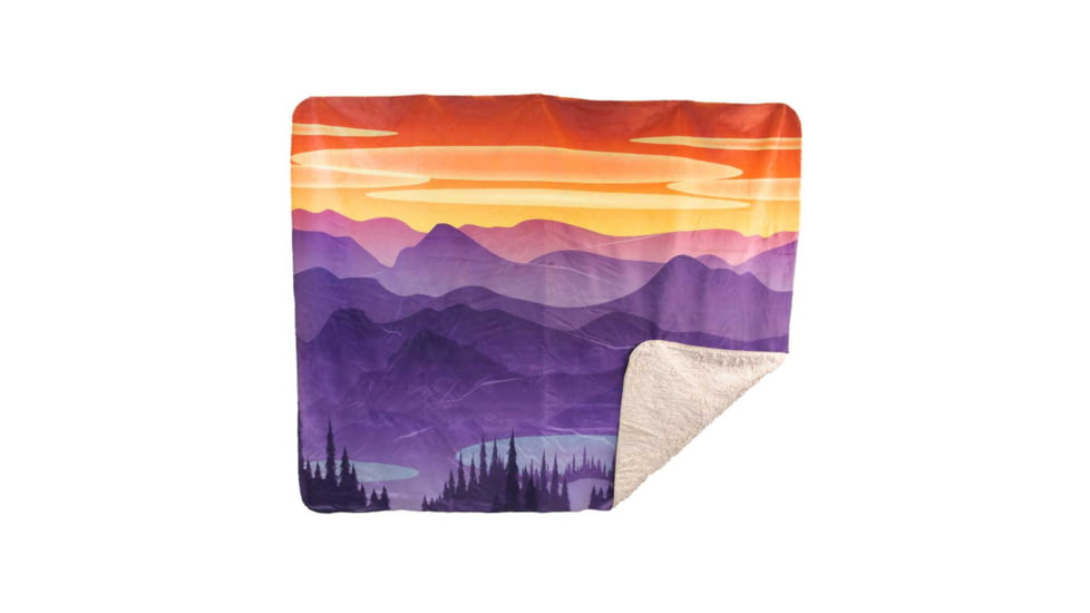 Yukon Outfitters Sherpa Lined Lodge Blanket, 50x 60in, Smoky Sunset, MGYSB8034