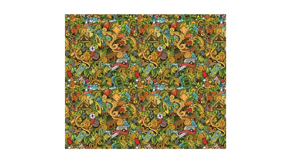 Yukon Outfitters Sherpa Lined Lodge Blanket, 50x60in, Camp Collage, MGYSB8024