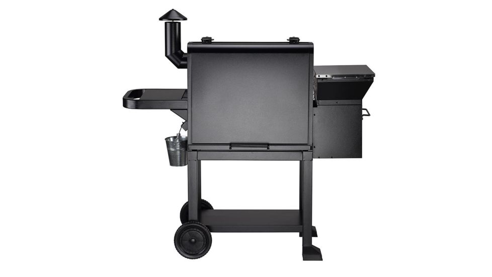 Z Grills 10002E 8-in-1 Wood Pellet Grill, BBQ &amp; Smoker, Black/Silver, 54x29x53, ZPG-10002E