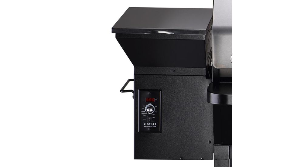 Z Grills 10002E 8-in-1 Wood Pellet Grill, BBQ &amp; Smoker, Black/Silver, 54x29x53, ZPG-10002E