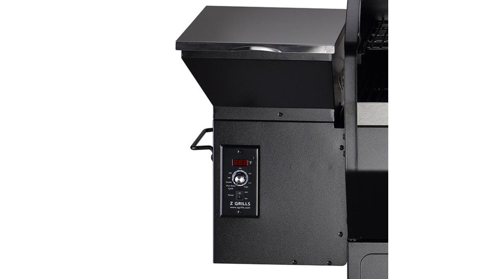 Z Grills 1000E 8-in-1 Wood Pellet Grill, BBQ &amp; Smoker, Black/Silver, 54x25x53in, ZPG-1000E