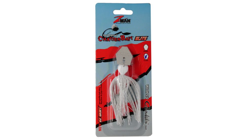 Z-man Chatterbait Elite Swim Jig, 1/2oz, White, CB-EL12-01