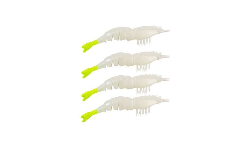 Z-man EZ SHRIMPZ UNRIGGED3.5GLOW/CHART TAIL4PK EZSU-70PK4