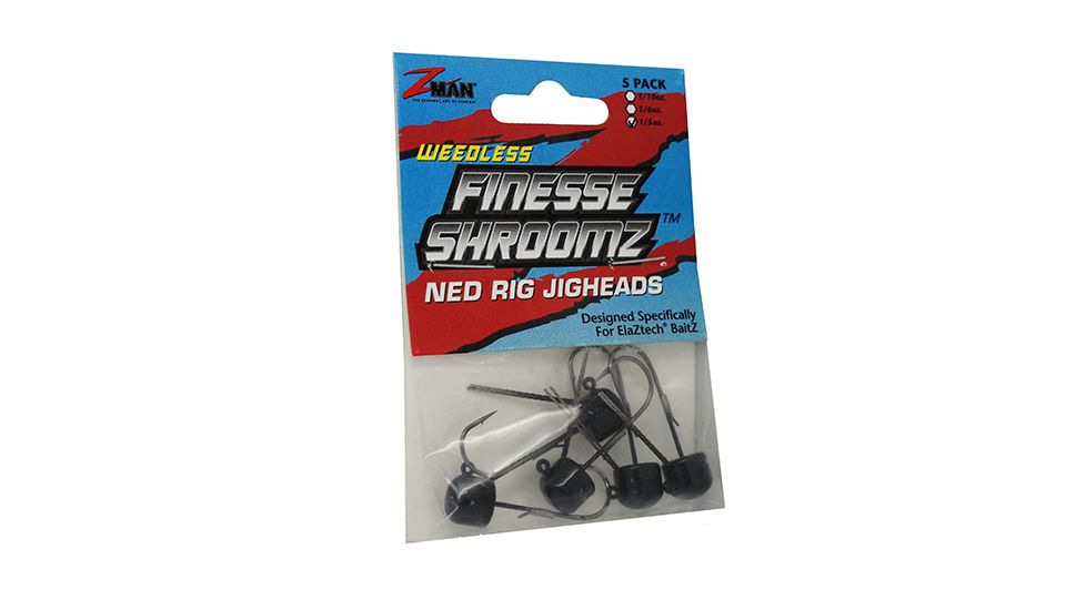 Z-man ShroomZ Weedless Finesse Jig, 1/5oz, Black, FJHW15-02PK5