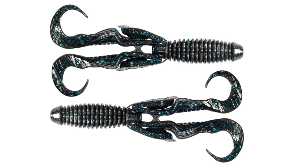 Z-man Gremlin Soft Bait Lure, Black/Blue Flake, 4.5in, GR45-02PK4