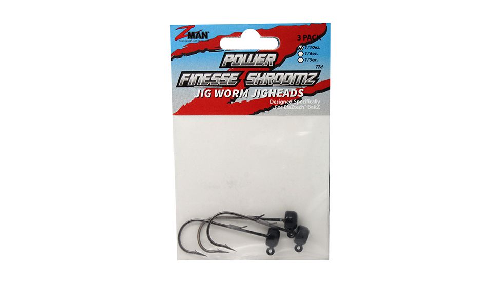 Z-man POWER FINESSE SHROOMZ 1/10oz3PK BLK PJH110-02PK3