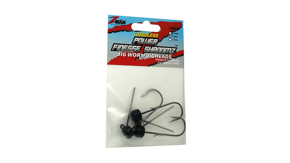 Z-man POWER FINS SHROOMZ WEEDLESS 1/6oz3PK BLK PJHW16-02PK3