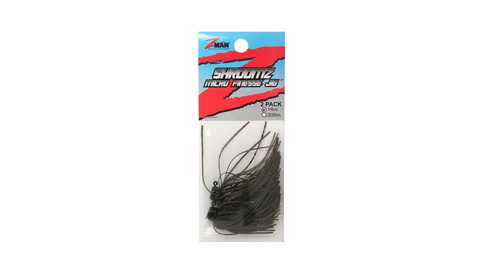Z-man SHROOMZ MICRO FINS JIG3/16ozGRN PMPKN2PK MFJ316-02PK2