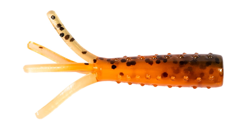 Z-man Tiny Ticklerz Soft Bait, 8 pack, 1.75in, Green Pumpkin Orange, MTIC-47PK8