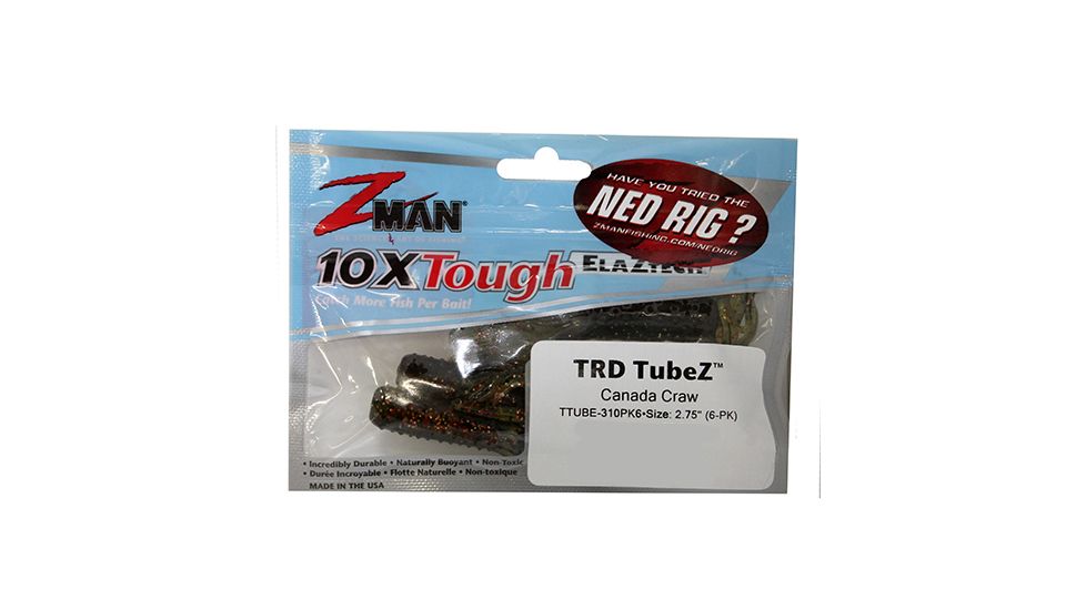 Z-man TRD TUBEZ Tube, 6, 2.75in, Canada Craw, TTUBE-310PK6