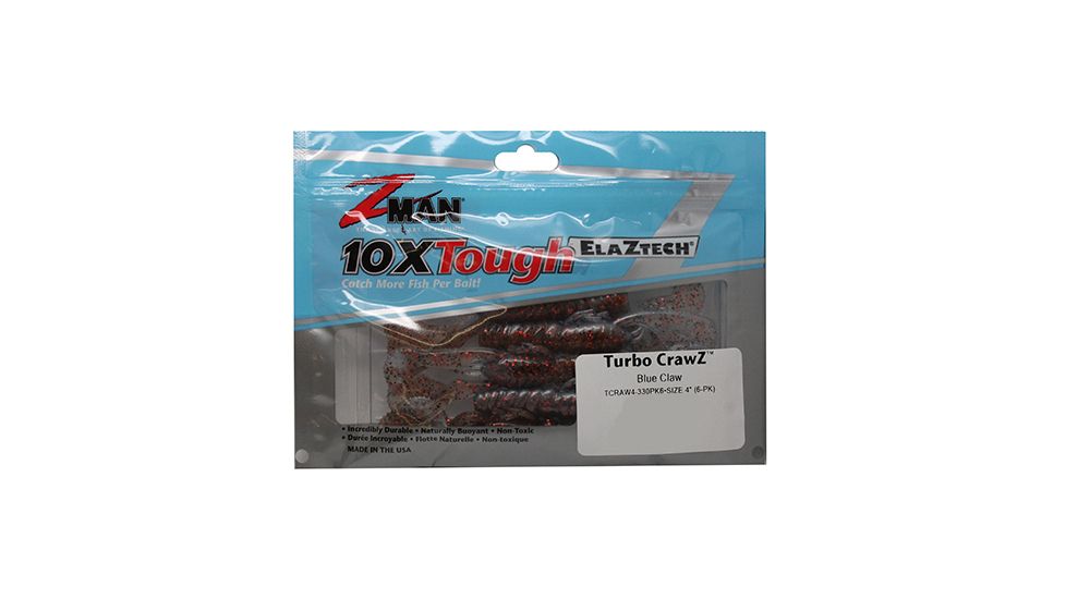 Z-man TURBO CRAWZ 4 BLUE CLAW6PK TCRAW4-330PK6