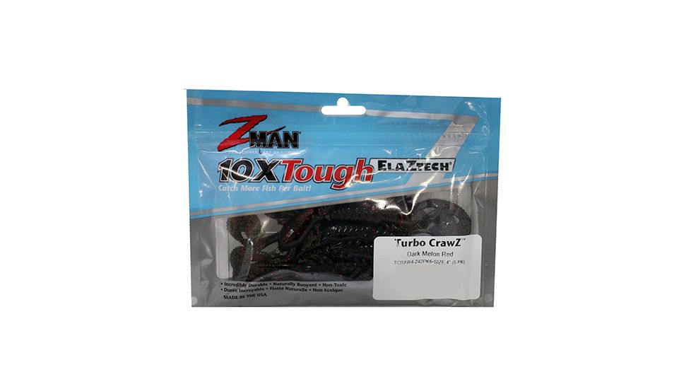 Z-man TURBO CRAWZ 4 DARK MELON RED6PK TCRAW4-242PK6