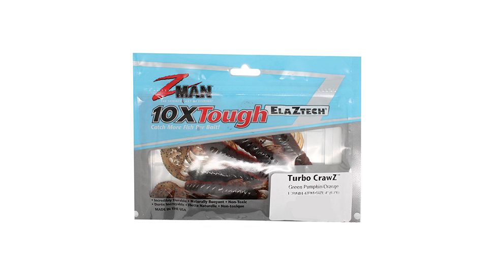 Z-man TURBO CRAWZ 4 GRN PMPKN/ORANGE6PK TCRAW4-47PK6
