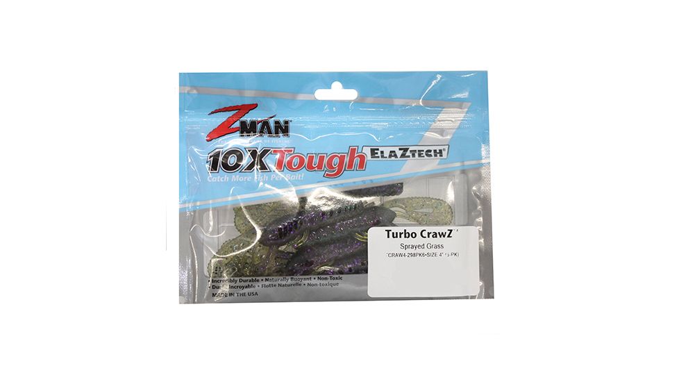 Z-man TURBO CRAWZ 4 SPRAYED GRASS6PK TCRAW4-298PK6