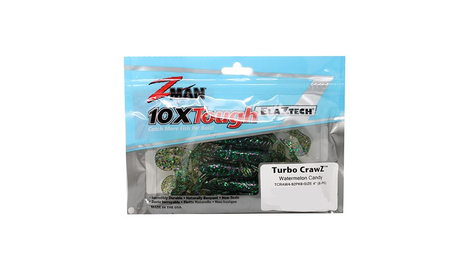 Z-man TURBO CRAWZ 4 WATERMELON CANDY6PK TCRAW4-92PK6