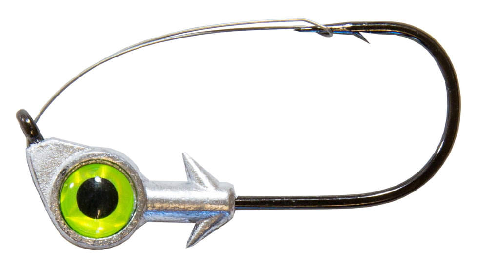 Z-man Weedless Eye Jigheads, Chartreuse, 1/4oz, 3 per Pack, WEJH14-05PK3