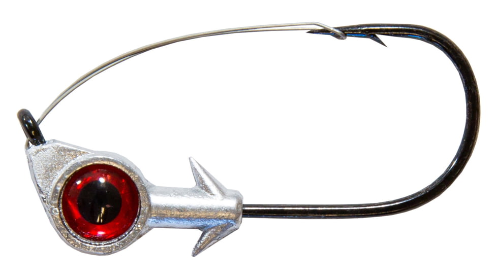 Z-man Weedless Eye Jigheads, Red, 1/8oz, 3 per Pack, WEJH18-01PK3