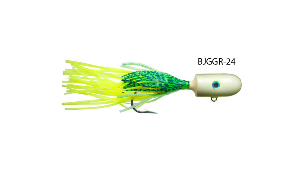 Zak Tackle Bottom Jig - 24oz, Green/Glow Skirt - Glow Head, Z-BJGGR-24