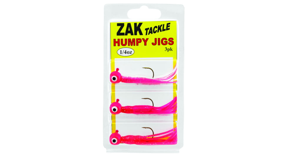 Zak Tackle Humpy Jig Kit 1/4oz, Pink Head, 3 Skirt Colors, Z-HJK14P