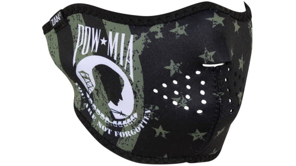 Zan Headgear Neoprene Half Face Mask, Pow Mia Flag - WNFM612H
