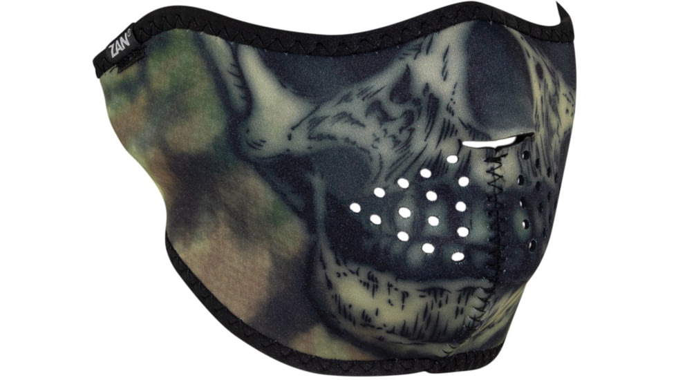 Zan Headgear Neoprene Half Face Mask, Woodland Tie Dye Skull - WNFM611H