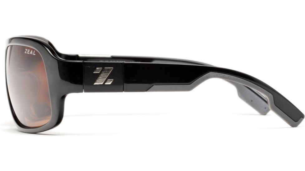 Zeal Optics Brody Mens Sunglasses, Black Gloss Frame and Polarized Copper Lens 10007