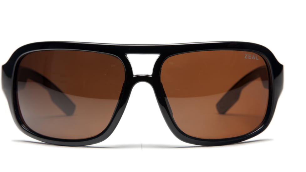 Zeal Optics Brody Mens Sunglasses, Black Gloss Frame and Polarized Copper Lens 10007