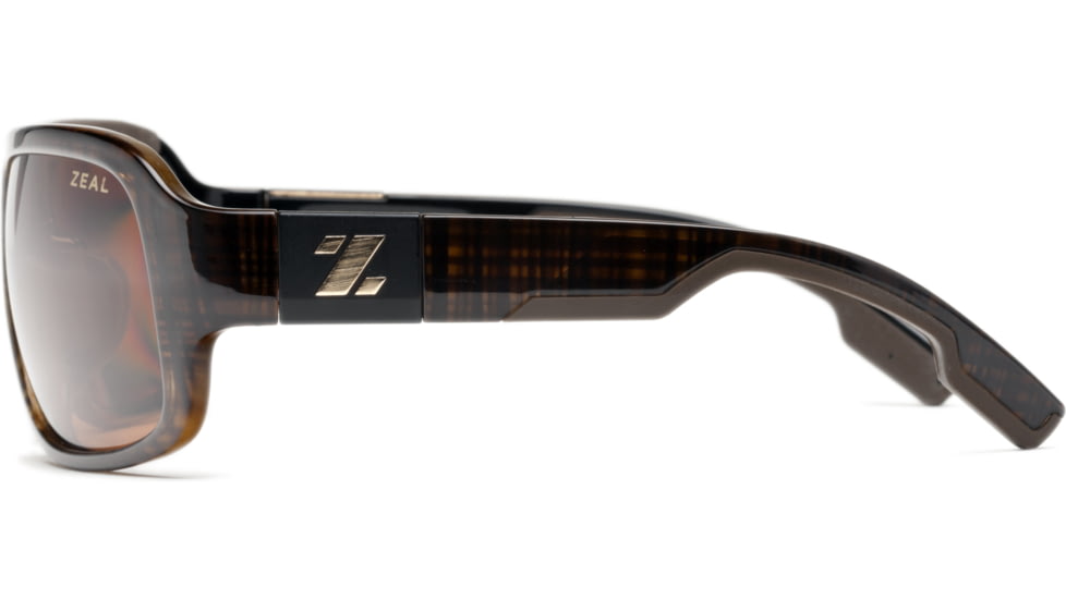 Zeal Optics Brody Mens Sunglasses, Brown Plaid Frame and Polarized Copper Lens 10010