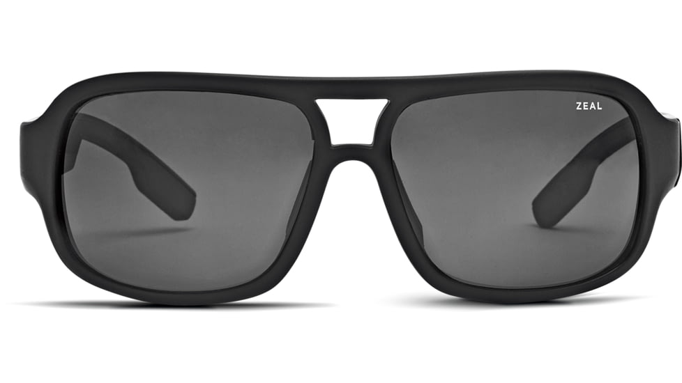 Zeal Optics Brody Mens Sunglasses, Matte Black Frame and Polarized Dark Grey Lens 10400