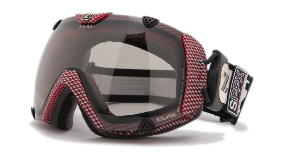 Zeal Optics Classic Eclipse Ski Goggles, Carbon Matte Red Frame and Polarized Automatic Optimum Lens ES2SPPR