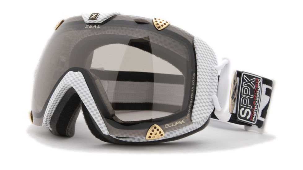 Zeal Optics Classic Eclipse Ski Goggles, Carbon Matte White Frame and Polarized Automatic Optimum Lens ES2SPPW