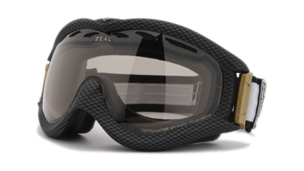 Zeal Optics Detonator Ski Goggles, Carbon Matte Black Frame and Polarized Automatic Optimum Lens DT4SPP