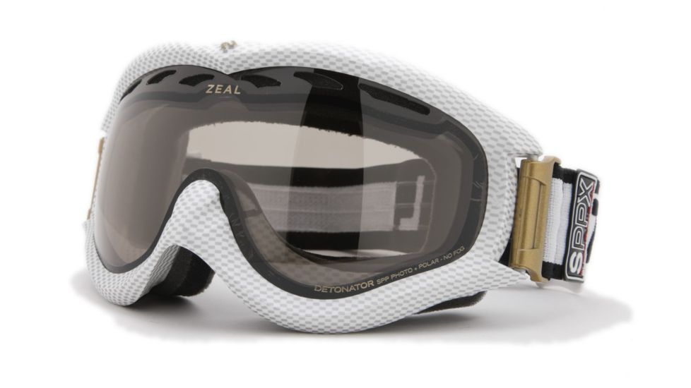 Zeal Optics Detonator Ski Goggles, Carbon Matte White Frame and Polarized Automatic Optimum Lens DT4SPPW