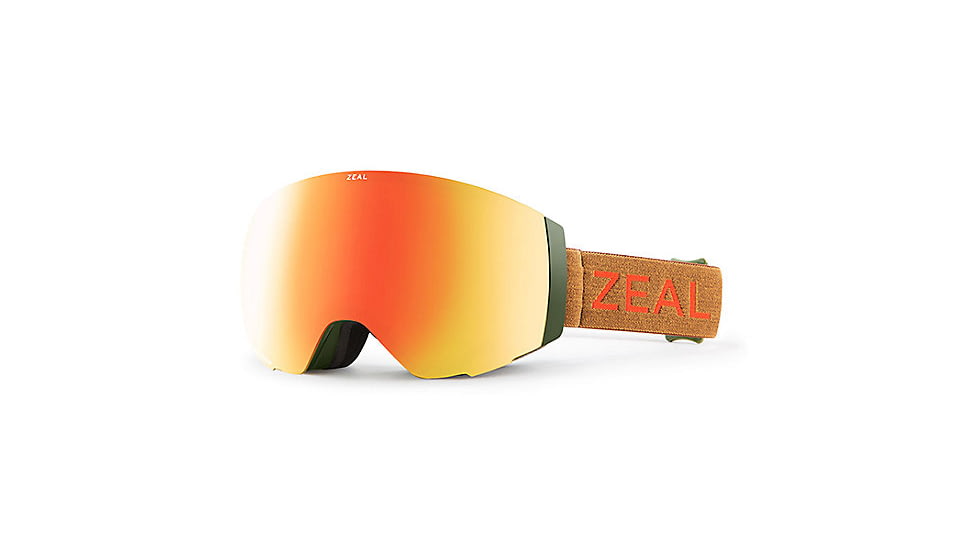 Zeal Optics Portal Goggles, Khaki Moss Frame, Polarized Phoenix Mirror/Sky Blue Mirror Lens, 11331