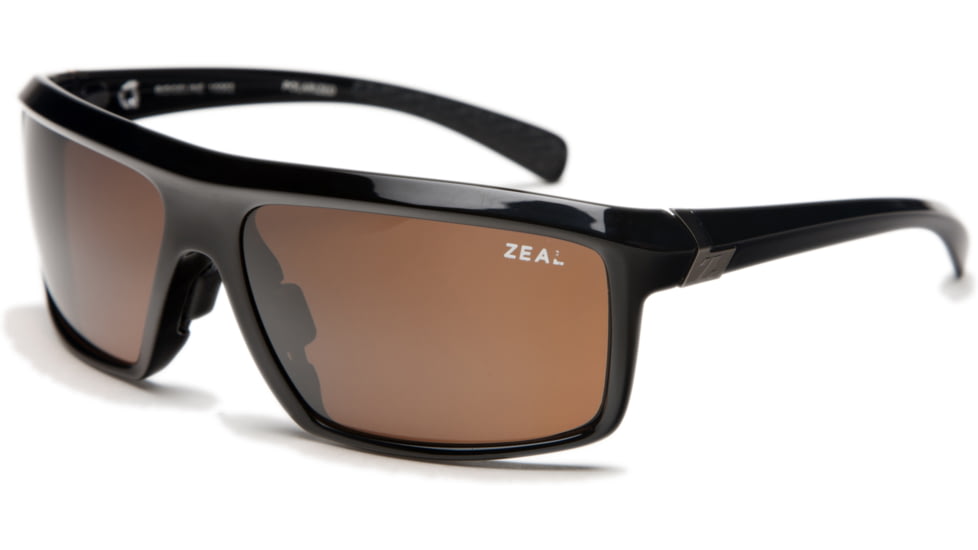 Zeal Optics Ridgeline Sunglasses, Black Gloss Frame and Polarized Copper Lens 10063
