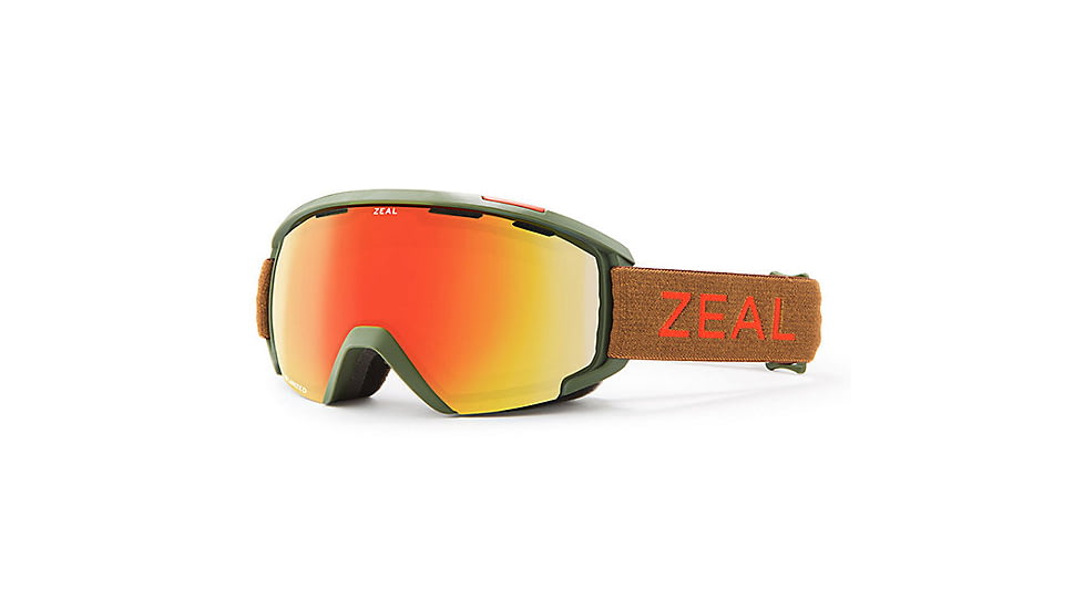 Zeal Optics Slate Goggles, Khaki Moss Frame, Polarized Phoenix Mirror Lens, 11355