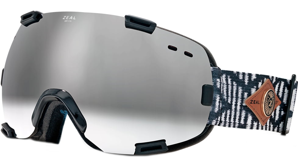 Zeal Optics Voyager Ski Goggles, Quetico Black Frame and Metal Mirror and Famous Red Optimum Lens 10287