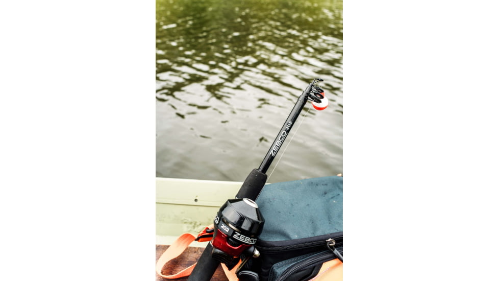 Zebco 202 Spincast Combo, TELE Size, 66 in, Black/Red, 202565TEL.FB4