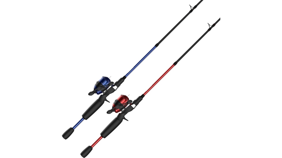 Zebco 33 Micro Custom Z Spincast Reel and Rod Combo, 5ft, 2-PC Fiberglass Rod, Ultra-Lt, Mod-Fast, SZ 10 Reel, 4.3-1 Ratio, 4lb Line, Red/Blue Assort, 33MCCZ502ULA.NS4