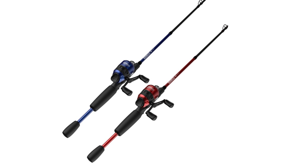 Zebco 33 Micro Custom Z Spincast Reel and Rod Combo, 5ft, 2-PC Fiberglass Rod, Ultra-Lt, Mod-Fast, SZ 10 Reel, 4.3-1 Ratio, 4lb Line, Red/Blue Assort, 33MCCZ502ULA.NS4