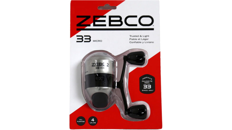 Zebco 33 Micro Spincast Reel, Clam Pack, 4lb, 33MCN.CP3
