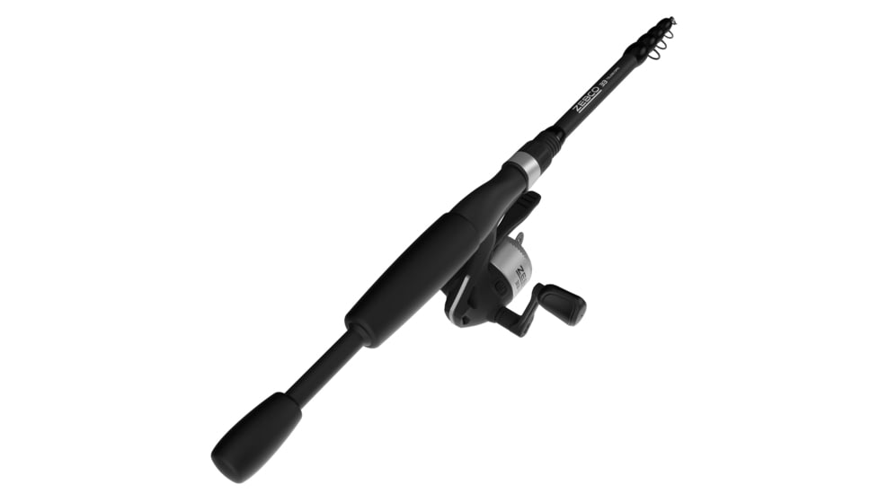 Zebco 33 Micro Triggerspin Spincast Reel and Telescopic Rod Combo, Extendable 19in to 5ft Telescopic Pole, QuickSet Anti-Reverse Reel w/ Bite Alert, Silver/Black, 33MTN505ULTEL.FB4