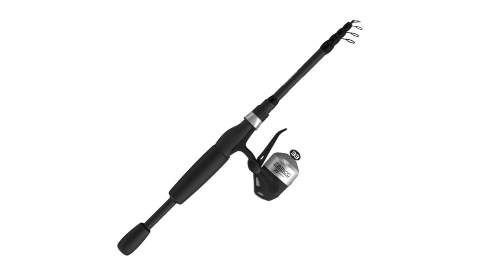Zebco 33 Micro Triggerspin Spincast Reel and Telescopic Rod Combo, Extendable 19in to 5ft Telescopic Pole, QuickSet Anti-Reverse Reel w/ Bite Alert, Silver/Black, 33MTN505ULTEL.FB4