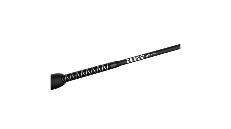 Zebco 33 Rhino Spincast Reel and Rod Combo, 6ft 2-PC E-Glass Rod w/ ComfortGrip Handle, QuickSet Anti-Reverse Reel w/ Bite Alert, Gray/Black, ZR33602MA.NS3
