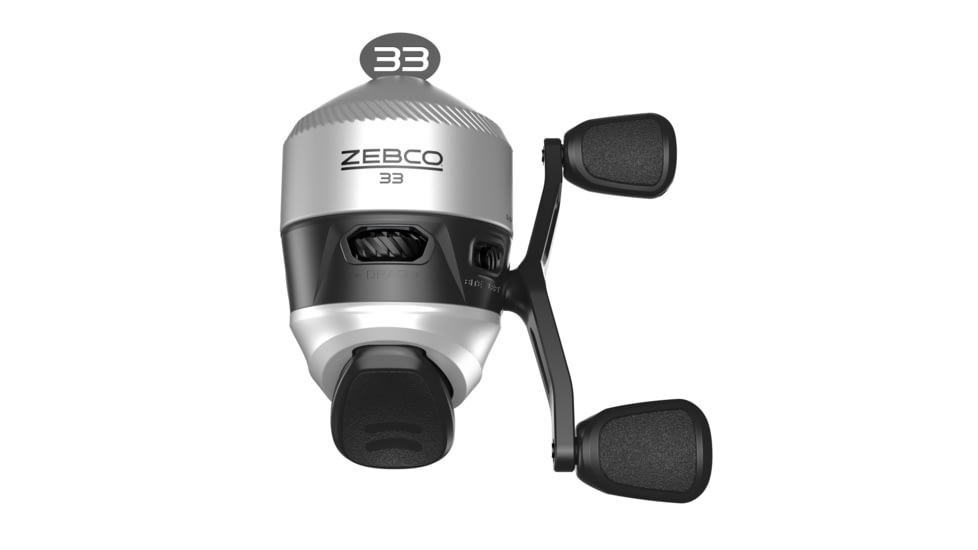 Zebco 33 Spincast Reel, SZ 30 Reel, Changeable Righ/Left Retrieve, Built-In Bite Alert, Durable All-Metal Gears, Pre-Spooled w/ 10lb Zebco Cajun Fishing Line, Silver/Black, 33N.BSR